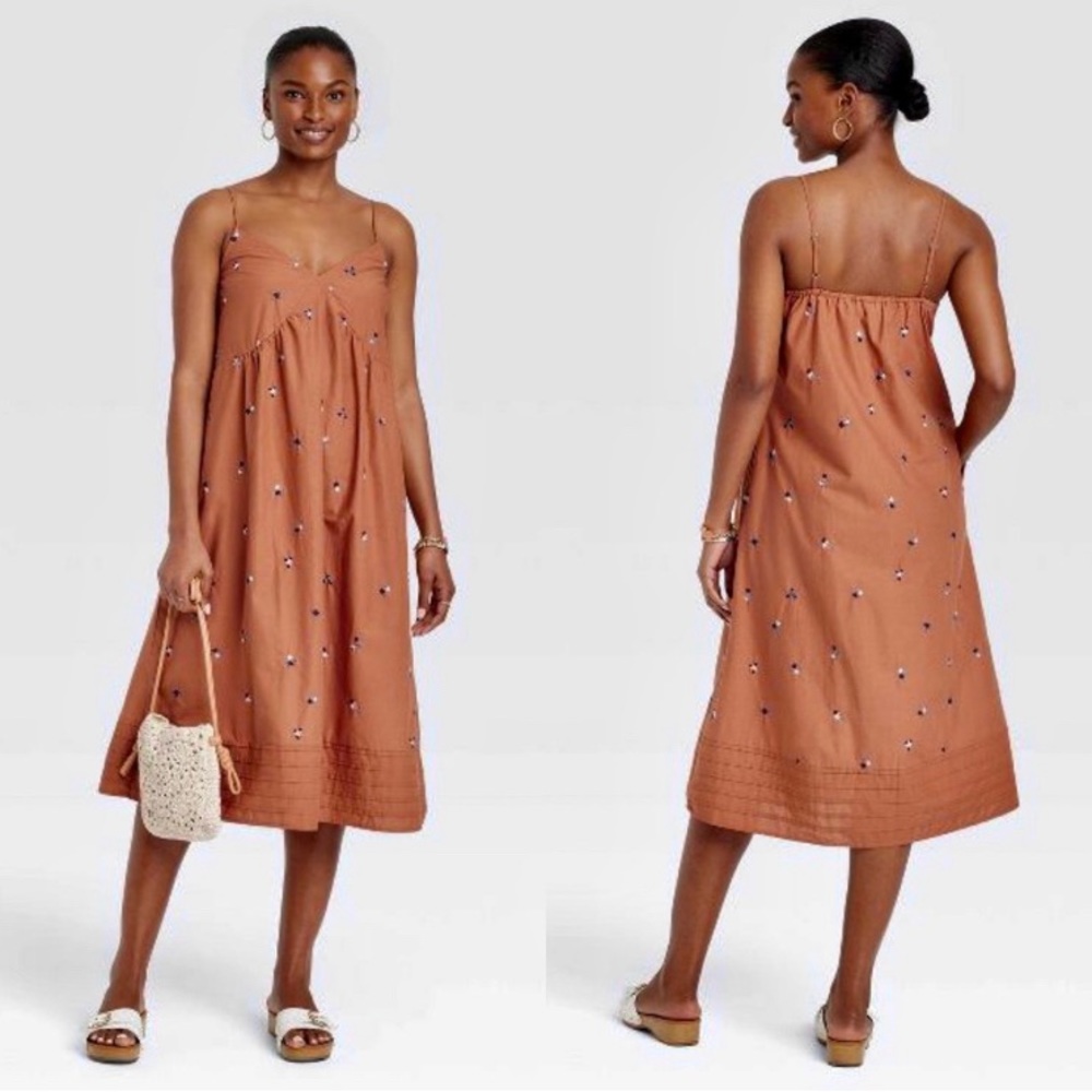 Universal Thread Spaghetti Strap Embroidered Floral Dress